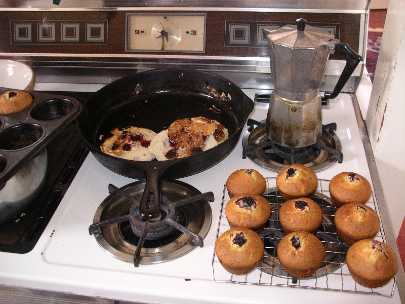 Blackberry pancakes and muffins!!