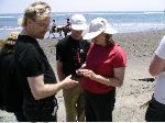William John and Kris examine a shell